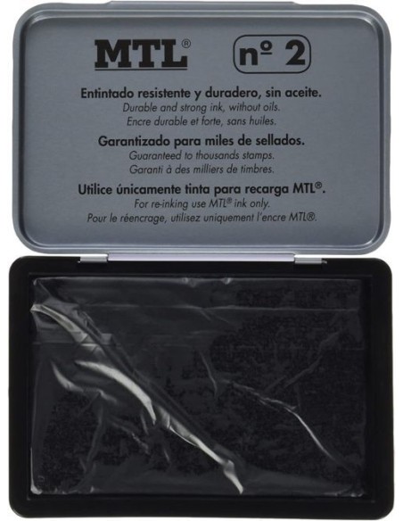TAMPON METALICO Nº2 NEGRO ALMOHADILLA 109X70MN MTL